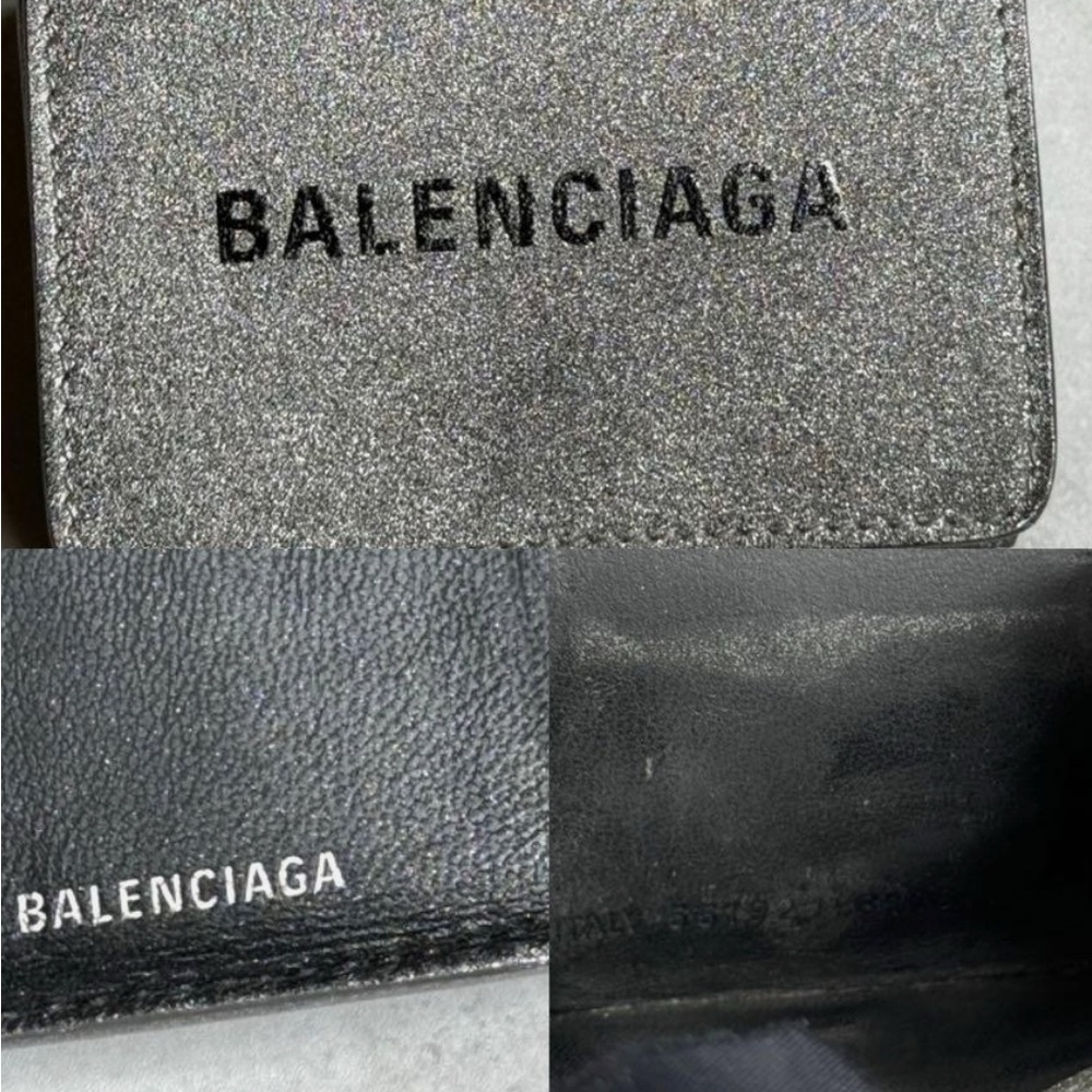 BALENCIAGA Silver/Gray Glitte Everyday Mini leather Wallet, EUC - Picture 15 of 17